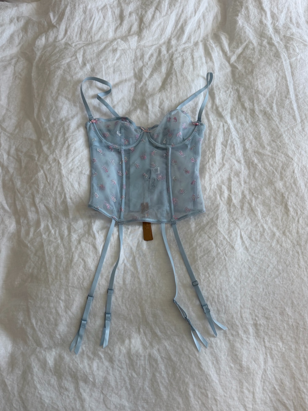 NWT Skims Blue Lingerie Floral Corset
